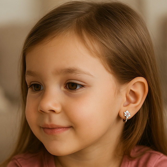 Arany és ezüst gyermek fülbevalók