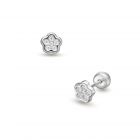 LISA fehér arany baba fülbevaló csillogó virág JTAG-0428