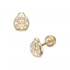 LISA arany baba és gyermek fülbevaló csavaros szálló katica JTAG-0693